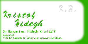 kristof hidegh business card